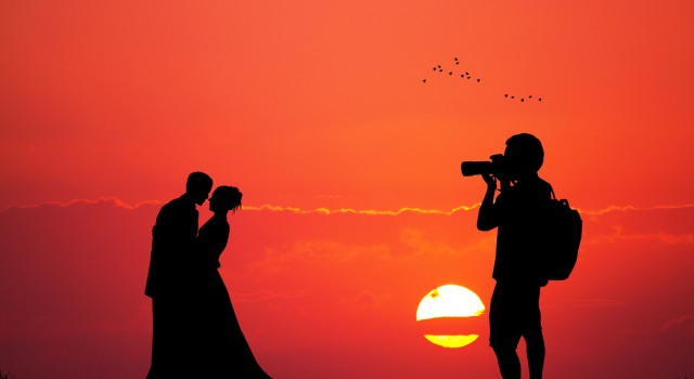 photographer wedding service at sunset